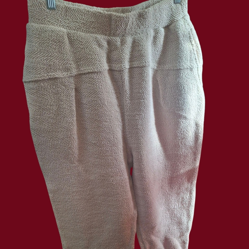 Cozy Textured Cream Pants